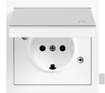 Tapa enchufe c/cubierta abatible IP44 de Vega Niessen